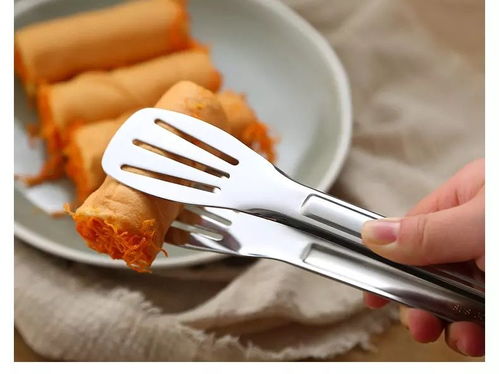 不锈钢食品夹面包夹烧烤夹子牛排夹加厚三线夹油刷烘焙用具